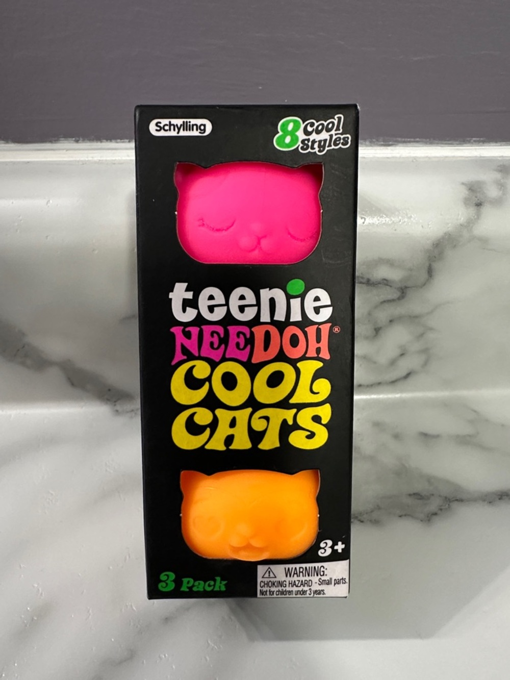 🌲 NEEDOH Teenie Cool Cats 3-Pack - Pink, Teal & Orange